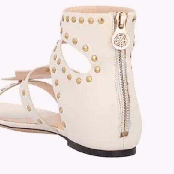 Charlotte Olympia Studded leather Sandals white size 6 - Picture 2 of 7